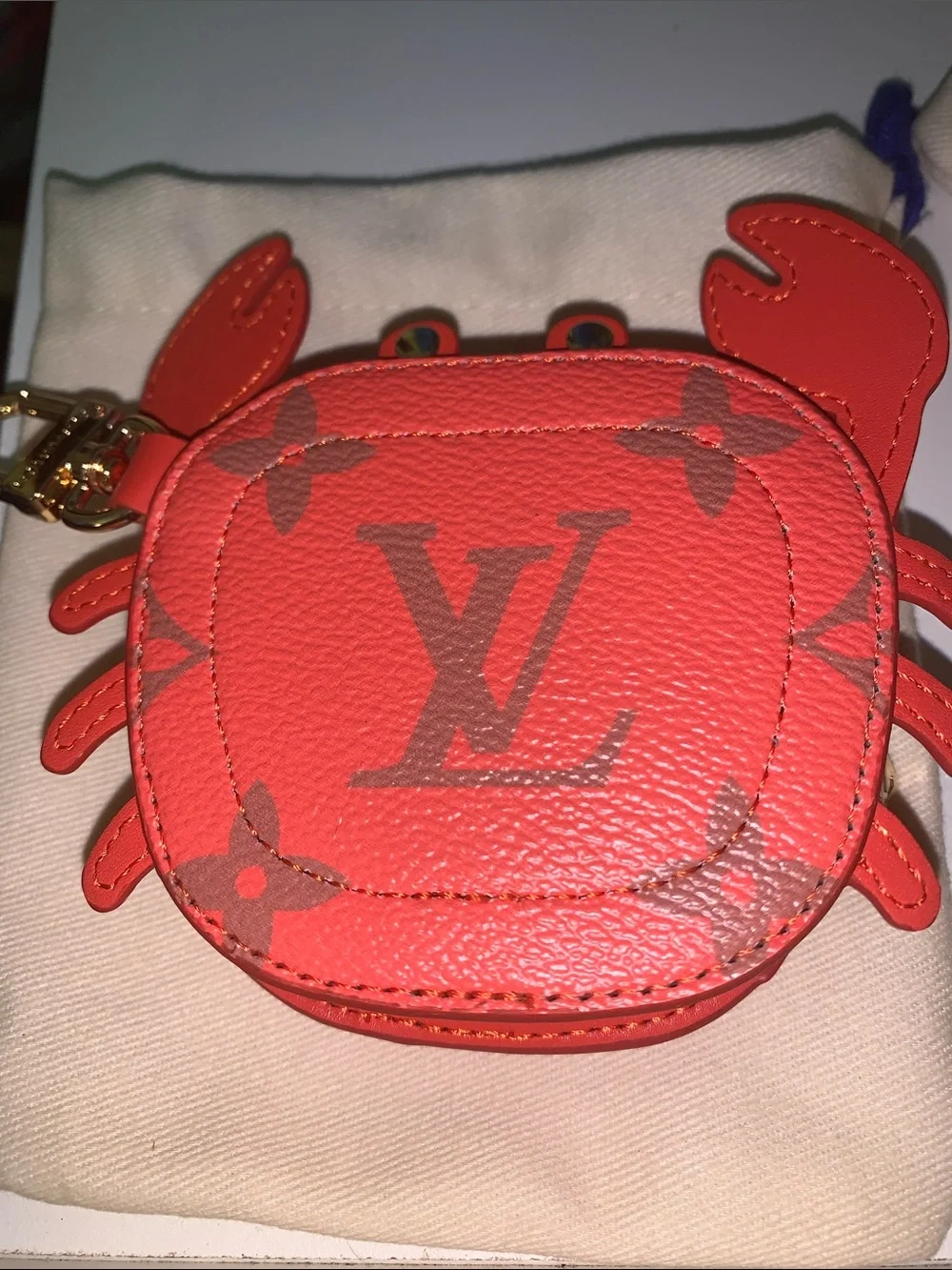 monogram Crab bag/purse charm keychain Pouch